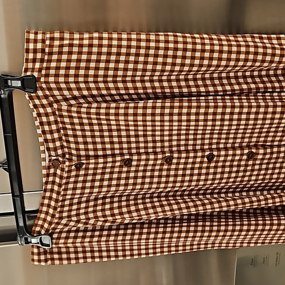 💕REFORMATION💕 Hermosa Skirt ~ Chestnut Check 12 NWOT - Picture 9 of 13